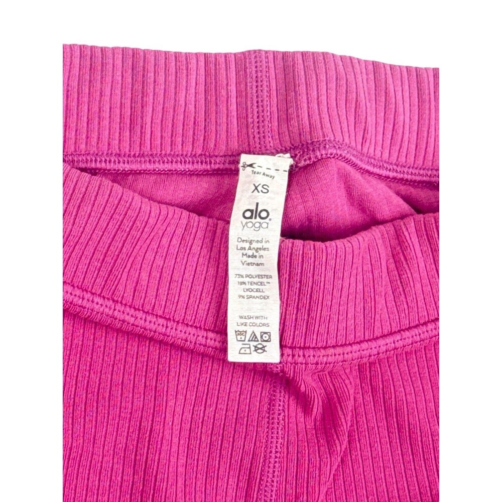 Alo Yoga Ribbed High Waist Blissful Leggings Pink Raspberry XS - Picture 3 of 7